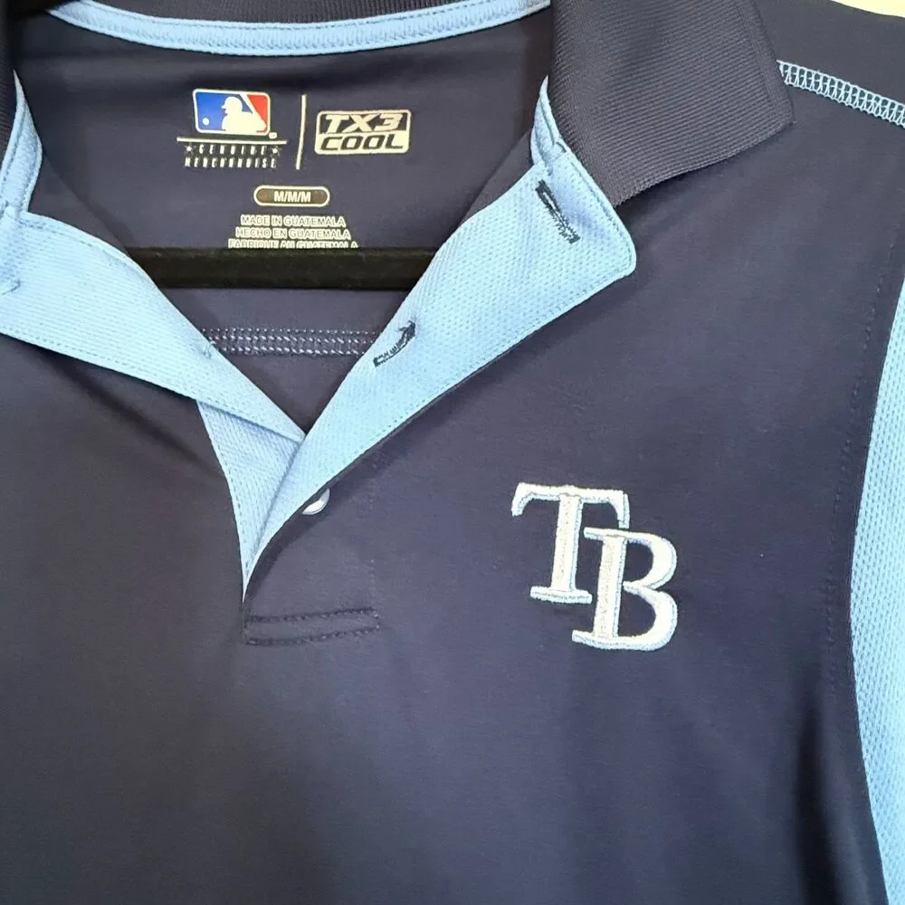 MLB Genuine Merchandise Tampa Bay Rays Polo (TX3 Cool) Size Medium